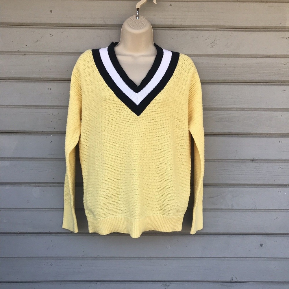 Chaps Womens cable knit tennis sweater V-neck